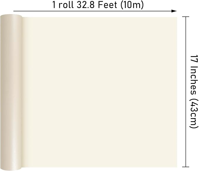 NESCCI Off White Matte Wrapping Paper,Solid Color Pearly-Lustre Paper,Gift Wrapping Paper,Perfect for Wedding,Valentine's Day,Birthday, Christmas,Baby Shower,DIY Bouquet (17 Inches X 32.8 Feet)