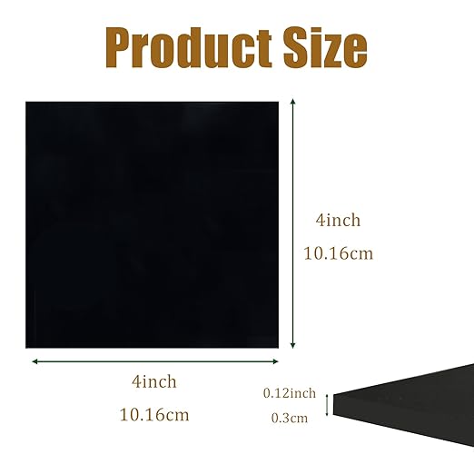 4 Pieces Neoprene Rubber Pads with Adhesive Backing 1/8 in Thick x 4 in x 4 in, Anti Vibration Pads, Rubber Block for Anti-Slip, Shock Absorption, Protection