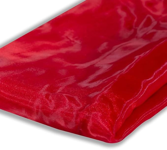 Fynite Red Organza Fabric by The Yard | 2 Yard Long | 44" Wide | Bridal Soft Sheer Organza Tulle for DIY Wedding Dress Fashion Craft Decorations