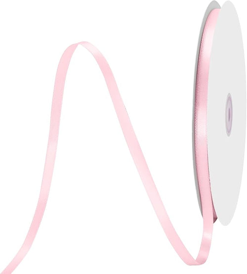 1/4" X 100 Yards Pearl Pink Satin Thin Ribbon Solid Color Double Faced Ribbons Perfect for Crafts Wedding Decor Bow Making Arts Sewing and More