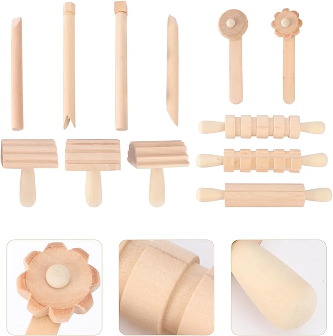 Small Wooden Rollers Mini Wooden Rolling Pin for Wood, Clay, and Dough Crafts for Christmas and Birthday Celebrations
