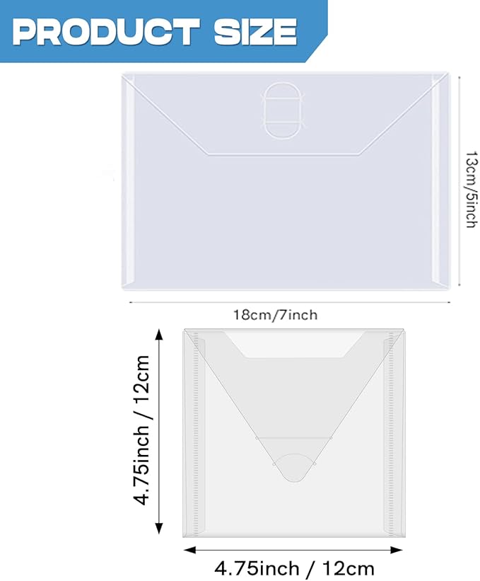 20 Pcs Stamp & Die Storage Pockets Resealable Clear Plastic Seal Bags Storage Case for Cutting Dies Stencil Album Stamp Crafts for DIY Scrapbooking Paper Card Craft Cutting Dies Storage