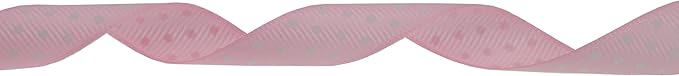 Polka Dot Grosgrain Ribbon 25 Yard Each Roll 100% Polyester (5/8", Pink)