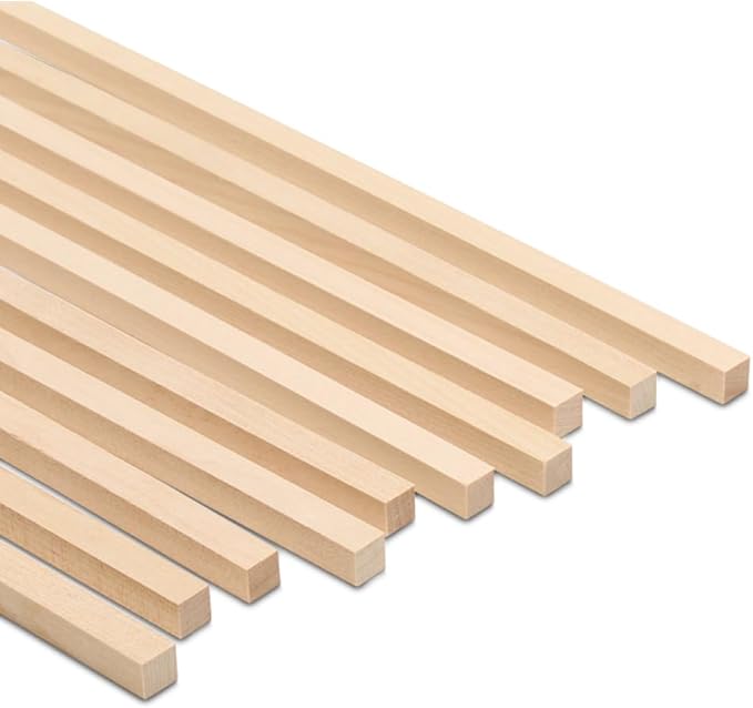 DIY Wooden Square Dowel Rod 3/8-inch x 36 Pack of 20 Hobby Wood Sticks for Crafts, Wood Trim & Architecture Model Making, by Woodpeckers