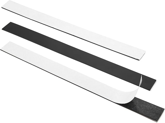 Rammos Magnetic Strips with Adhesive Backing 3 Pack(Each 12 inches x 1 inch) Extra Strong and Heavy Duty Adhesive Magnetic Strips for Tools, Knifes, and Crafts