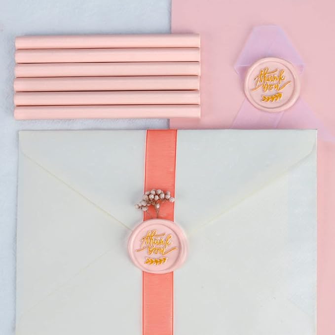 16 PCS Dirty Pink Small Glue Gun Sealing Wax Sticks for Mini Glue Gun, Make Wax Seals for Wedding Invitations/Thanks Card/Envelopes/Teenager Girls Xmas Gift Wrapping/Baby Shower Card Gifts