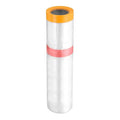 HARFINGTON Pre-Taped Masking Film 126" x32.8ft Double Adhesive Tape and Drape Painters Plastic Drop Cloth Film with Tape Plastic Sheeting for Automotive Painting Covering