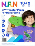 NuFun Activities Printable Iron-on Heat Transfer Paper for T Shirts, Dark Fabrics, 10 Sheets 8.5 x 11 inch, Long Lasting, Durable, Professional Quality, Easy DIY, Non-Toxic, Made in The USA