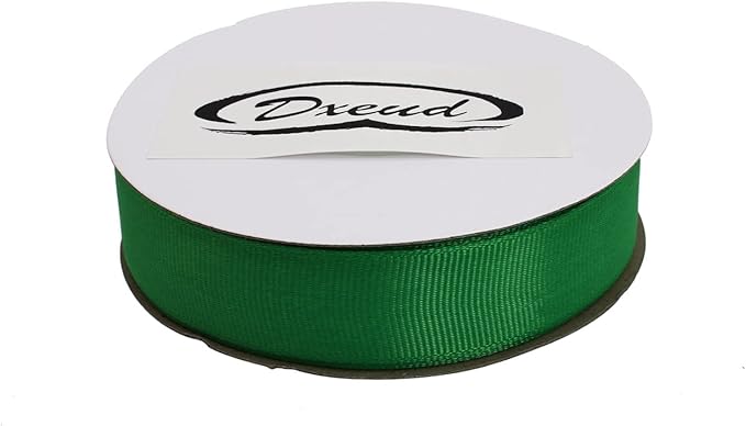 Solid Grosgrain Ribbon 25 Yard Each Roll 100% Polyester Woven Edge (3/4", Green)