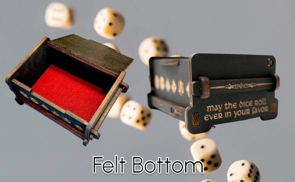 Dice Box - BLACK - 6x4x3 Also holds jewelry and great for desks and desk top items (Goblin)