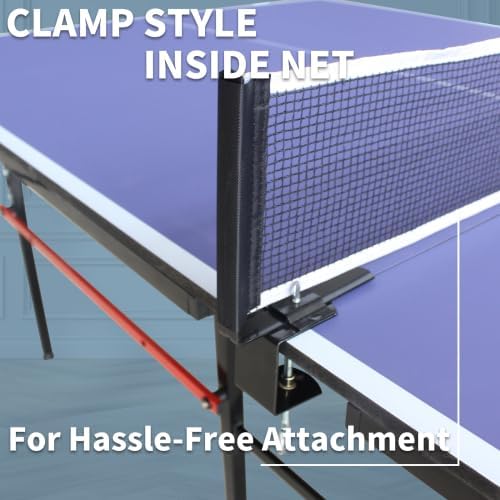 4.5FT/6FT/8FT Mid-Size Table Tennis Table Ping-Pong Table Set Foldable & Portable Table Indoor Outdoor for Family Game