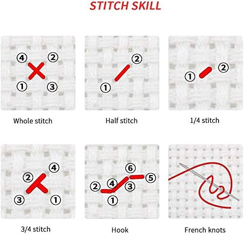 Funchey Stamped Cross Stitch Kits, DIY Cross Stitch Pattern for Adults Beginners Needlepoint Kits Embroidery Kit Arts and Crafts 11CT-Moonlight by The Lake 18x18 inch