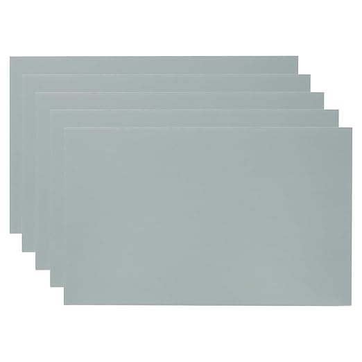 PATIKIL 6x10 Inch Anodized Aluminum Sheet Metal, 5Pcs Laser Plates Engraving Blanks 0.5MM Thin Rectangle for Crafting DIY House Laser Engraving, Gray