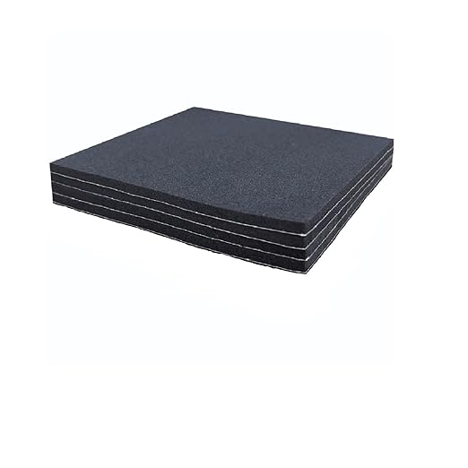 Rubber Adhesive Pads, 4 Pcs Closed Cell Foam Sheet Neoprene High Density Foam Anti Vibration Pads for Furniture Cars Speakers Black (6" x 6" x 1/8", 4 Pcs)