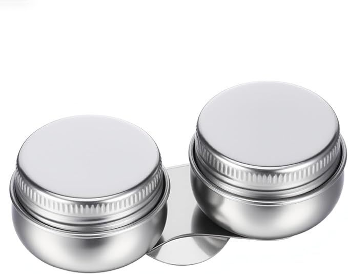 Stainless Steel Oil Painting Double Palette Cup with Screw Lid Dipper Clip, Large Mouth Double Dipper Palette Cup Portable Travel Double-Dipper Oil Painting Container for Acrylic Oils Watercolor