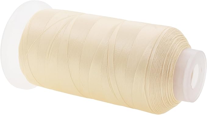 Mandala Crafts Ivory Heavy Duty Thread -1500 Yds Tex 90 Thread for Sewing Drapery Jeans Leather Hair - Bonded Polyester Thread Outdoor Marine Upholstery Threads