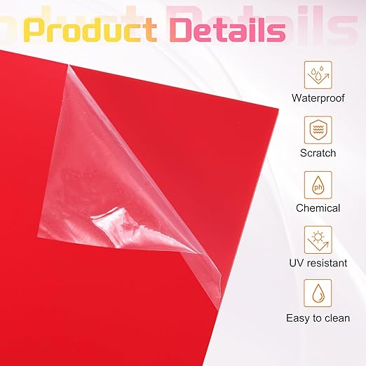 uxcell 2Pcs Acrylic Sheets 12x8 Inch Acrylic Panel 1/8 Inch-3mm Plastic Board for Picture Frames Sign Holders DIY Display Projects Craft, Red