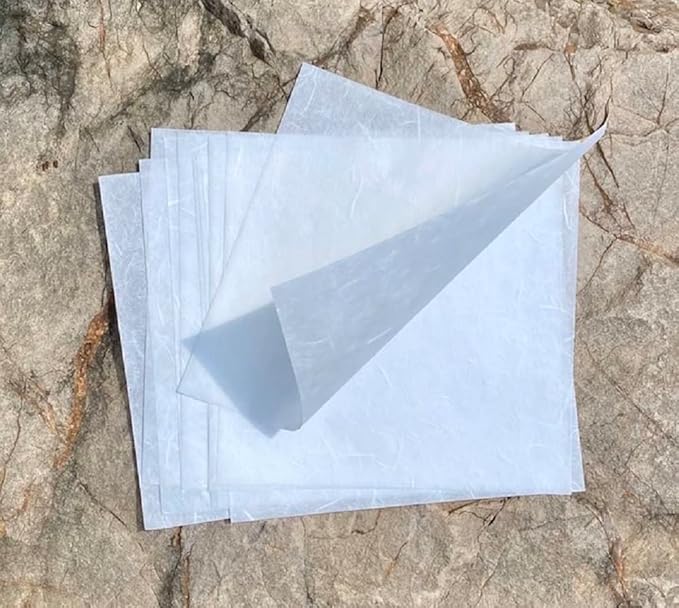 50 Sheets 6 x 6 Inches Natural Fiber Mulberry paper Sheets Square Origami Paper Arts Folding Craft, Decoration Paper, Square Folding Paper for DIY Crafts (White Color, 6x6 Inch)
