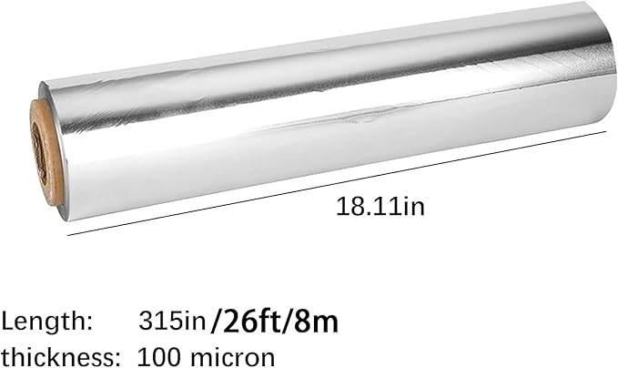 Foil Aluminum Roll Heavy Duty: Extra Thick Aluminum Foil Craft Engraving for Crafts, Tin Foil Aluminum Sheets for Painting Embossing, Craft Metal Foil Sheets 100um Thick (100umThick/18"W/26ft L)