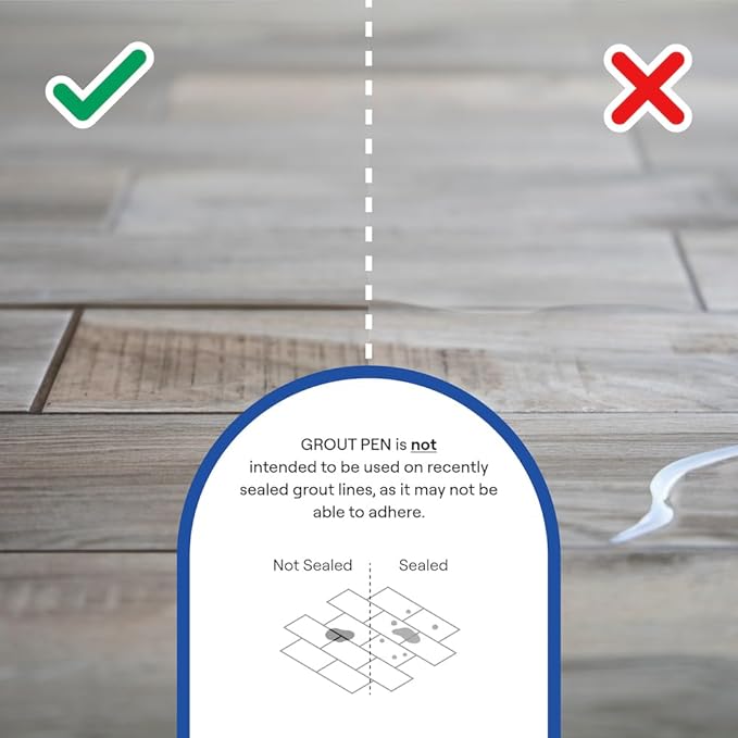 Grout Pen White Grout Paint: Waterproof Tile Paint Grout Refresh Restorer for Floor, Kitchen & Bathroom Shower Tiles - White - Can Size for Larger Projects - 125ml (4.2oz)