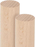 ALBO 1" x 48" Wooden Dowel Rods Set - 2 Pack Birch Natural Extra Long Hardwood Craft Sticks Stair Rails Supports Garden Structures Smooth Sanded Finish Woodworking Material DIY Furniture