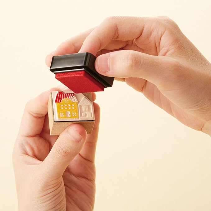 IROMOYO WARABE Stamp PAD, Small Traditional Japanese Ink Colour, Oil-Based Ink pad - Dark Green