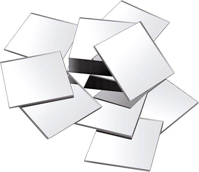 Jetec Mini Size Acrylic Square Mirror Adhesive Small Square Mirror Tiles for Crafts and DIY Projects Supplies(25 Pcs,4 Inches)