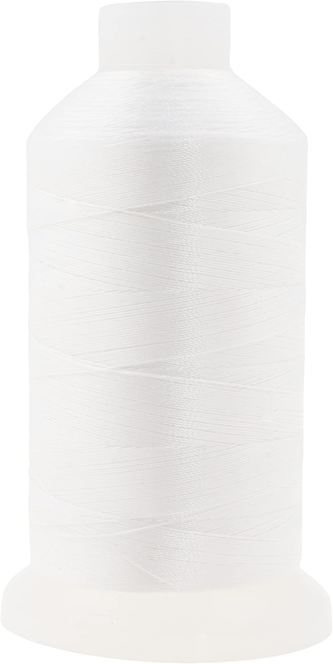 Mandala Crafts White Heavy Duty Thread -1500 Yds Tex 90 Thread for Sewing Drapery Jeans Leather Hair - Bonded Polyester Thread Outdoor Marine Upholstery Threads