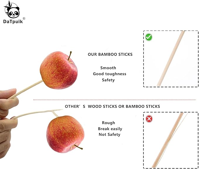 3/4 x 12 Inch 10 PCS Dowel Rods Wood Sticks Wooden Dowel Rods - Unfinished Bamboo Sticks - for Crafts and DIYers