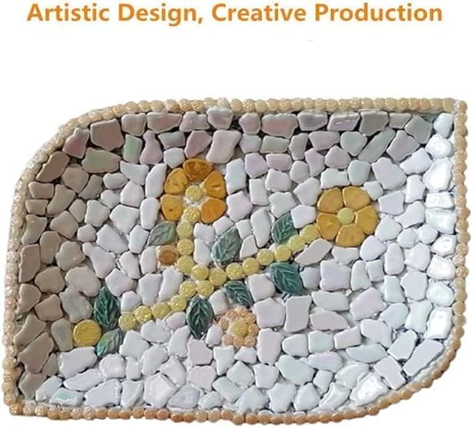 0.78"-1.57" Irregular Ceramics Mosaic Tiles,1.1LB Mosaic Pieces Stones for Home Decoration DIY Craft Plates Flowerpots Vases Cups Mosaic Making Supplies (Tangerine)