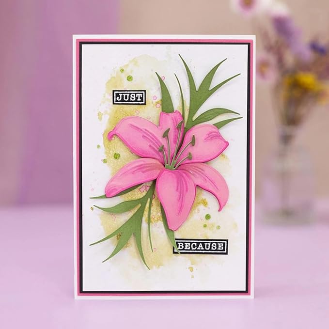 Cutting Dies Metal Stencils Scrapbooking Tools DIY Embossing Template for Paper Card Making Album Arts Crafts Supplies (Lily-10x17.9cm)