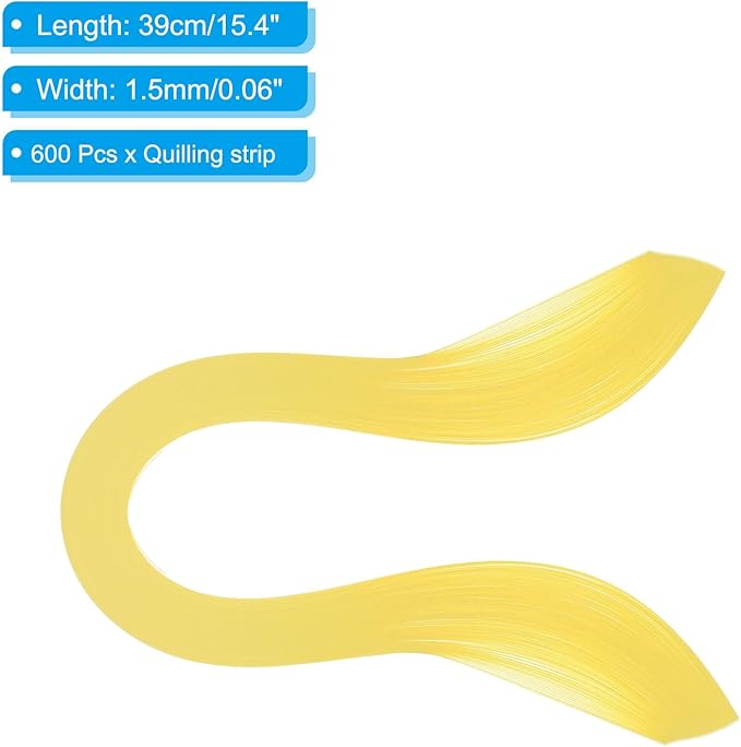 PATIKIL Quilling Strips Paper 600pcs 1.5mm 39cm Origami Paper Quilling Kits for Art DIY Hand Craft Christmas, Lemon Yellow