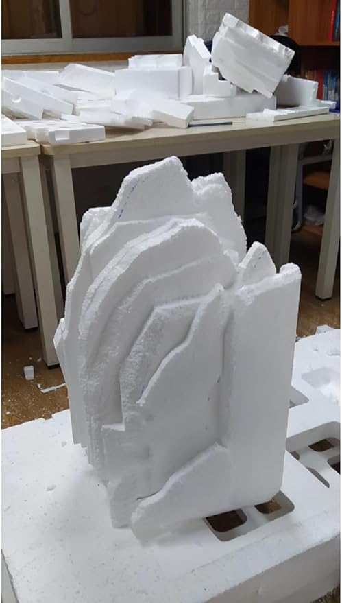 Crafare 12X8X1 Inch Craft Foam Blocks 4 Pack Polystyrene Foam Sheet Rectangle Foam Blocks for Arts School Projects Sculptures Floral Arrangements Modeling and Centerpieces