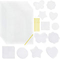 Pllieay 36-Piece Mesh Canvas Sheets Kit - 30 Shapes, 6 Rectangular Canvases & Embroidery Tools for Plastic Canvas Craft