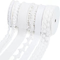 LaRibbons White Ribbons for Crafts 6 Rolls 27.5 Yards TTL Thin Ribbon for Sewing Wedding Gift Wrapping Home Decor