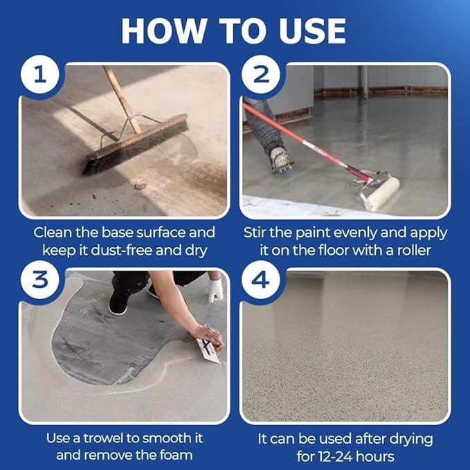 Louis Forest Epoxy Floor Paint, High-Gloss Marble Effect Coating, Epoxy Colored Sand Floor Paint, Wear-Resistant and Non-Slip for Indoor Outdoor (1KG-Green)