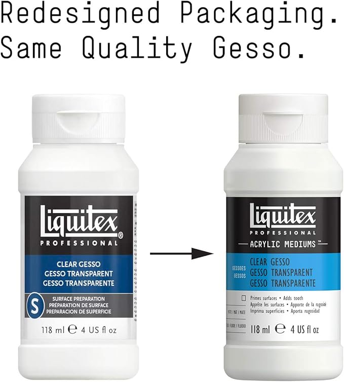 Liquitex Professional Gesso Surface Prep Medium, 118ml (4-oz), Clear