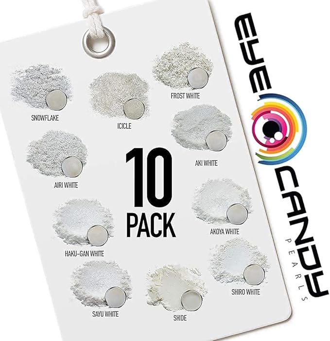 Eye Candy Pigments Premium White Mica Powder - Frost White (25gr) - for Epoxy, Resin, Soap, Paint, Woodworking, Acrylic Pouring, Bath Bombs, Fishing Lures - DIY Arts and Crafts Additive