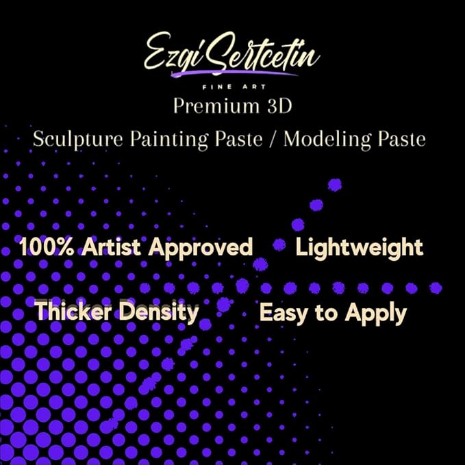 3D Sculpture Painting Paste|Texture Paste|Decorative Plaster|Ready to Use|Unique Colors|Ideal for Artwork|Stencil|Flowers|Texture|Art Relief| 6 oz (Metallic Silver)