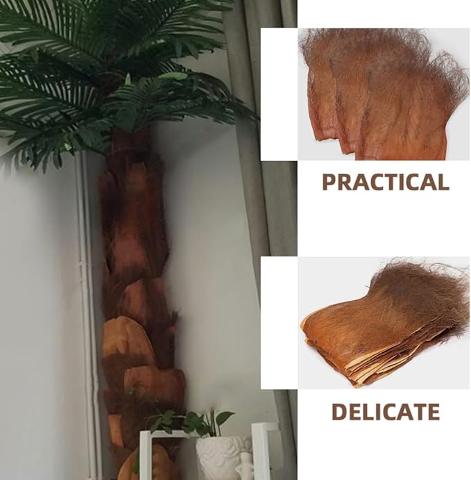 Cabilock 5PCS Realistic Artificial Palmae Bark Garden Decor Plant Accessory Home Decor Coconut Tree Barks Crafts for Displaygardens Landscaping