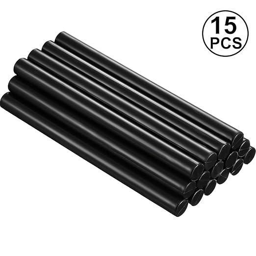 Nuanchu 15 Pcs Glue Gun Sealing Wax Sticks Retro Vintage Wax Sticks for Seal Stamp and Letter for Wedding Invitations Card Envelope Christmas Holiday Gift Ideas(Black)