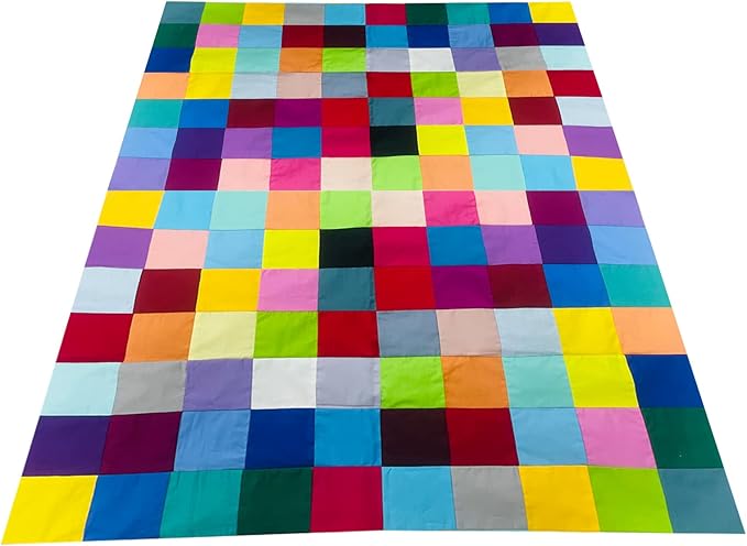HANPATQUI 50PCS 5 x 5 inch Solid 100% Cotton Fat Quarters Fabric for Sewing and Quilting Bundles Precut Fabric Square for DIY Craft Patchwork