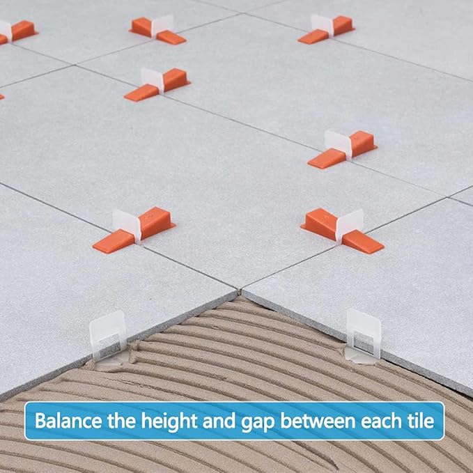 800 PCS Tile Leveling System Clips 1/8''(3mm) Tiles Leveler Spacers Tool for Professional Ceramic Tile and Stone Installation