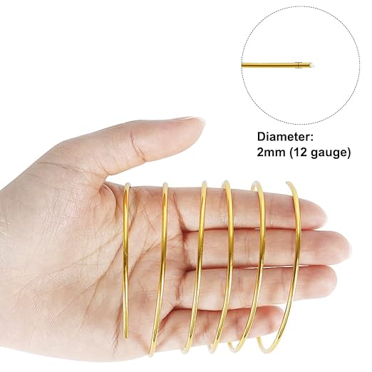 Tenn Well 12 Gauge Aluminum Wire, 100 Feet 2mm Bendable Anodized Metal for Sculpting, Jewelry Making, Armature Making, Weaving and Wrapping, Crafting (Gold)