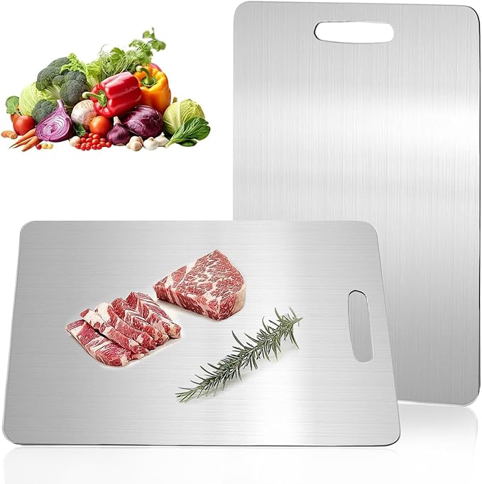 Titanium Cutting Boards for Kitchen,Katuchef Titanium Cutting Board,Non toxic Doubld-Side Available Chopping Boards, Easy to Clean and Store(1PC-M:13.38 * 9.05)