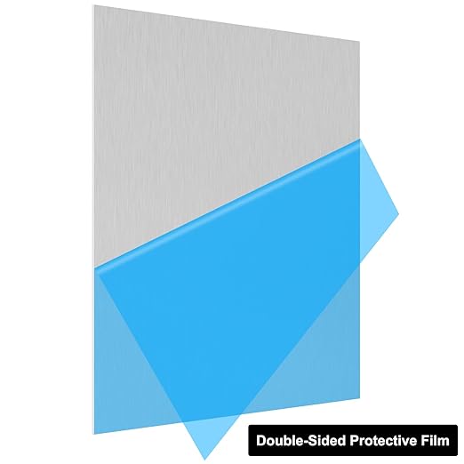 6061 T651 Aluminum Sheet Metal 16 x 16 x 1/8 (0.125”) Inch Flat Plain Aluminum Plate Covered with Protective Film, Heat Treatable Rectangle 3MM Aluminum Metal Plate for Crafting, Industrial