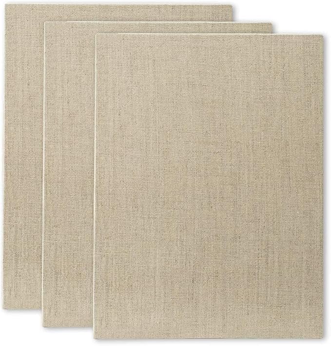 Senso Clear Primed Linen Panels - 9x12-3 Pack of Panels for Painting Oils, Acrylics, Pastels and More