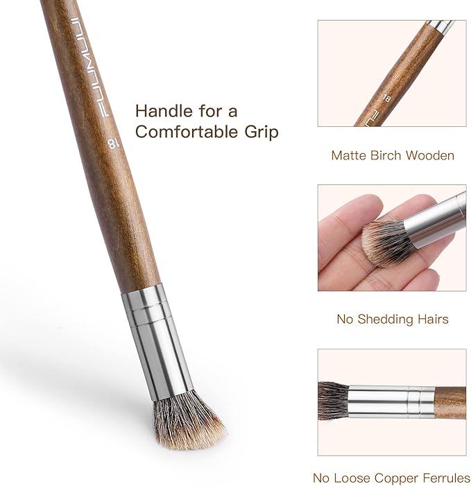 Fuumuui Professional Paint Brush Set, 6Pcs Natural Badger Hair with Dome Shape Blending Mop Oil Paint Brushes for Acrylic Painting Oil and Gouache