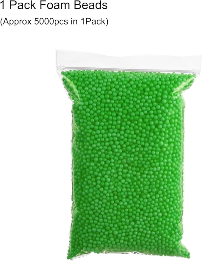 MECCANIXITY Foam Beads Foam Balls 4-6mm for Wedding and Party Decorations, Tiny Packing Balls, Arts DIY Crafts Supplies (Light Green,1 Pack Approx 5000pcs)