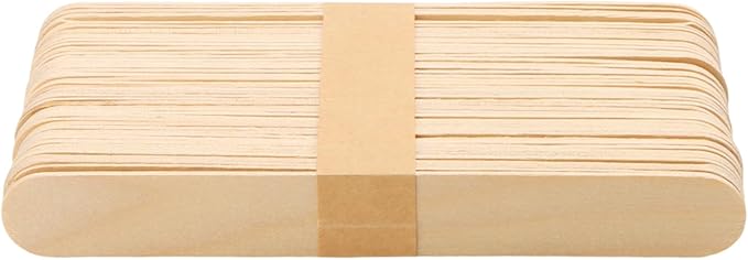 Wooden Craft Sticks, 6 Inch, 1200 Pieces, Jumbo Craft Sticks for Waxing, Stirring, Plant Labels
